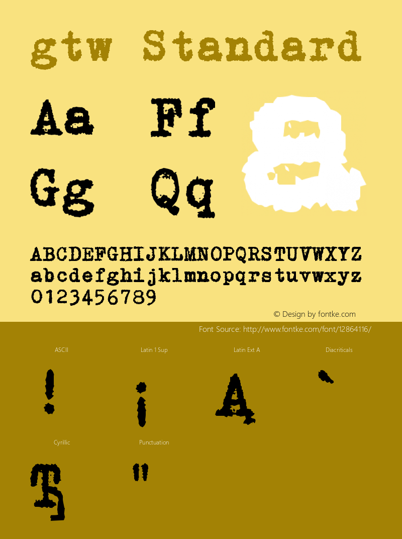 gtw Standard Version 001.000 Font Sample