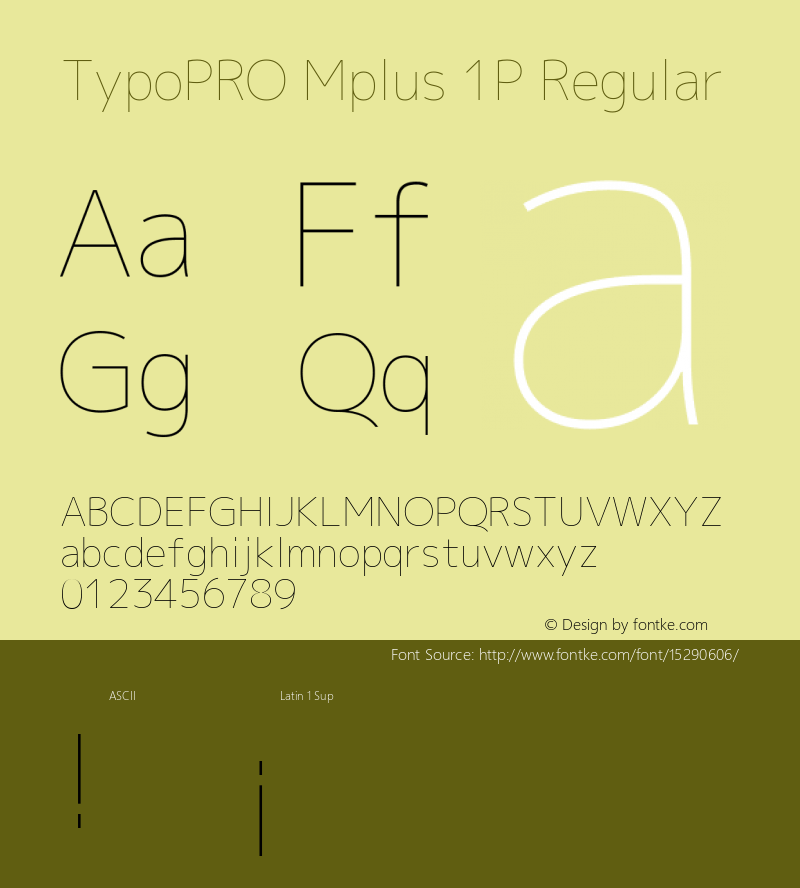 TypoPRO Mplus 1P Regular Version 1.059 Font Sample