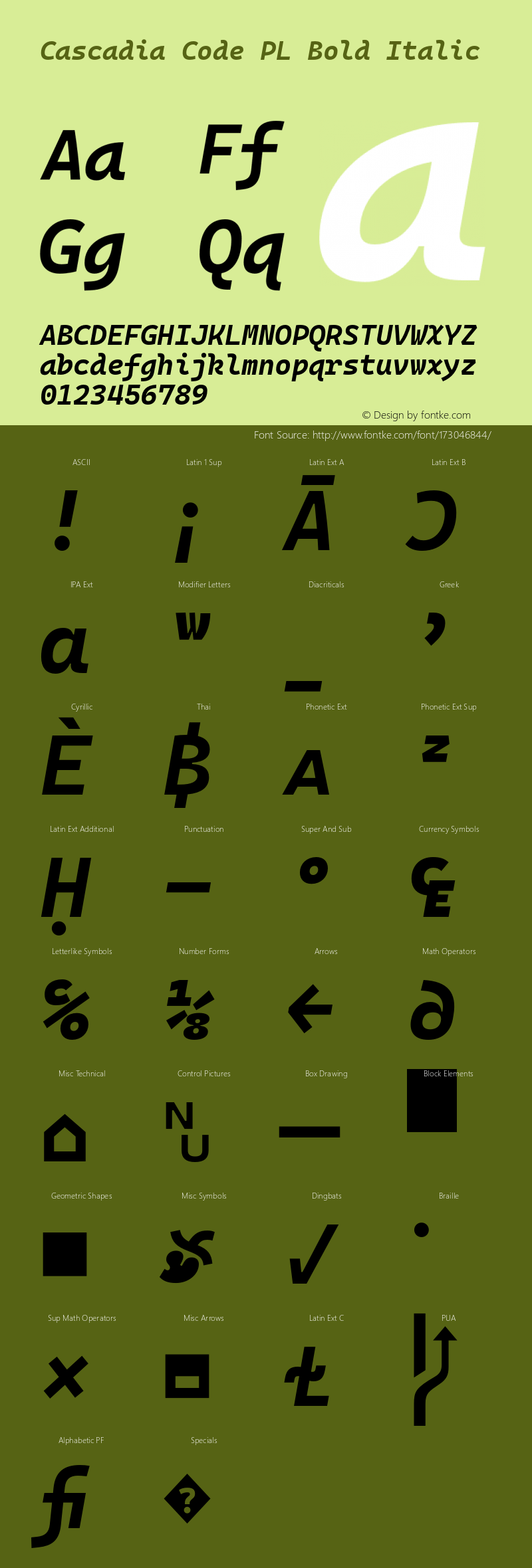 Cascadia Code PL Bold Italic Version 2106.017图片样张