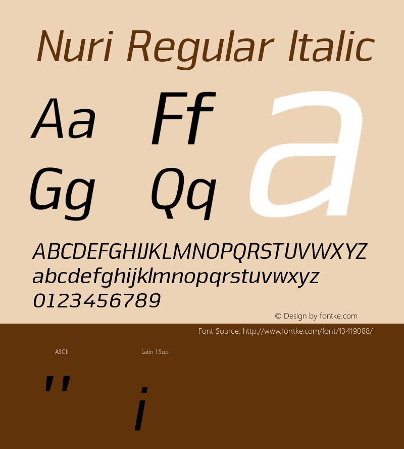 Nuri Regular Italic 001.000 Font Sample