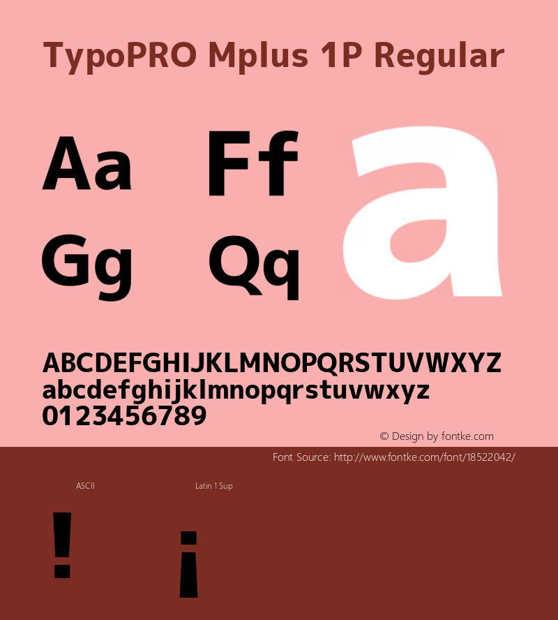 TypoPRO Mplus 1P Regular Version 1.062 Font Sample