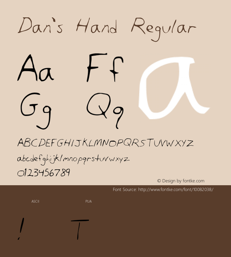 Dan's Hand Regular 1 Font Sample