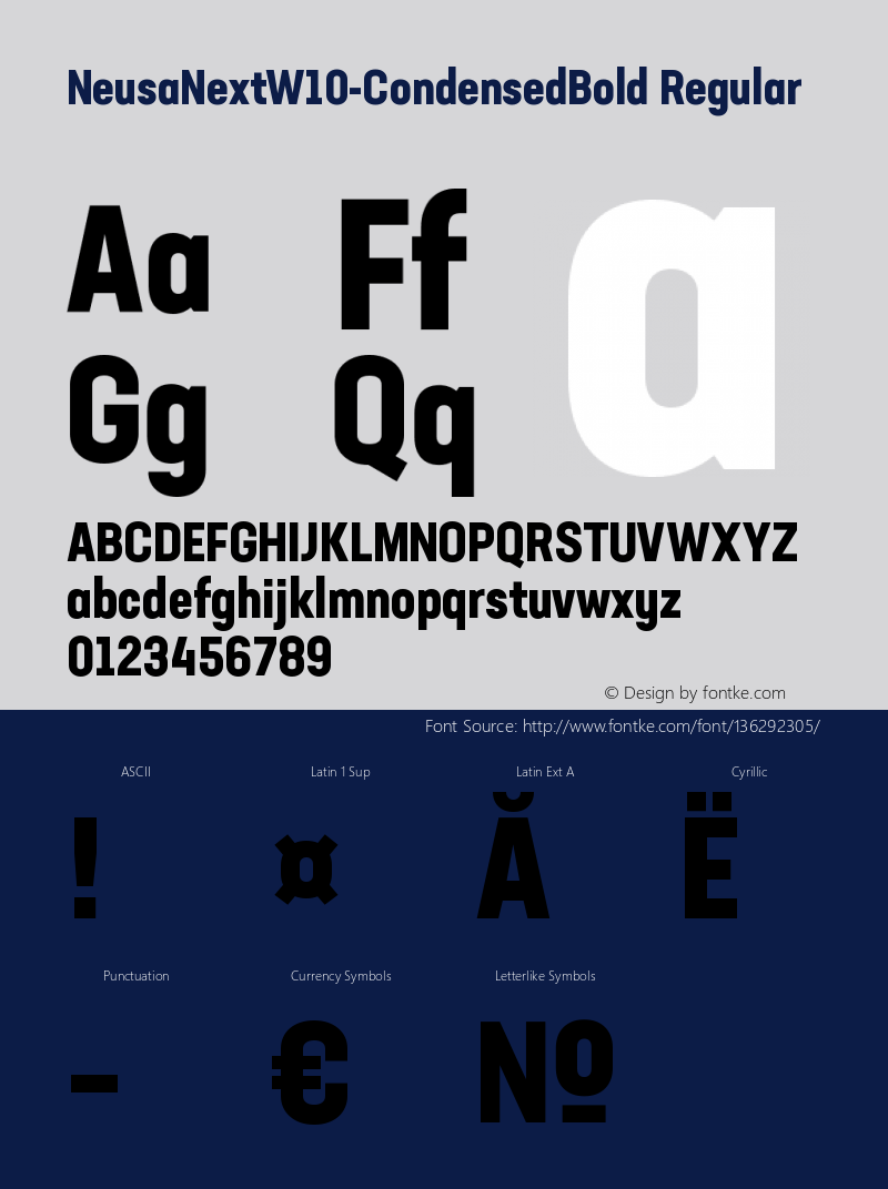 Neusa Next W10 Condensed Bold Version 1.20 Font Sample