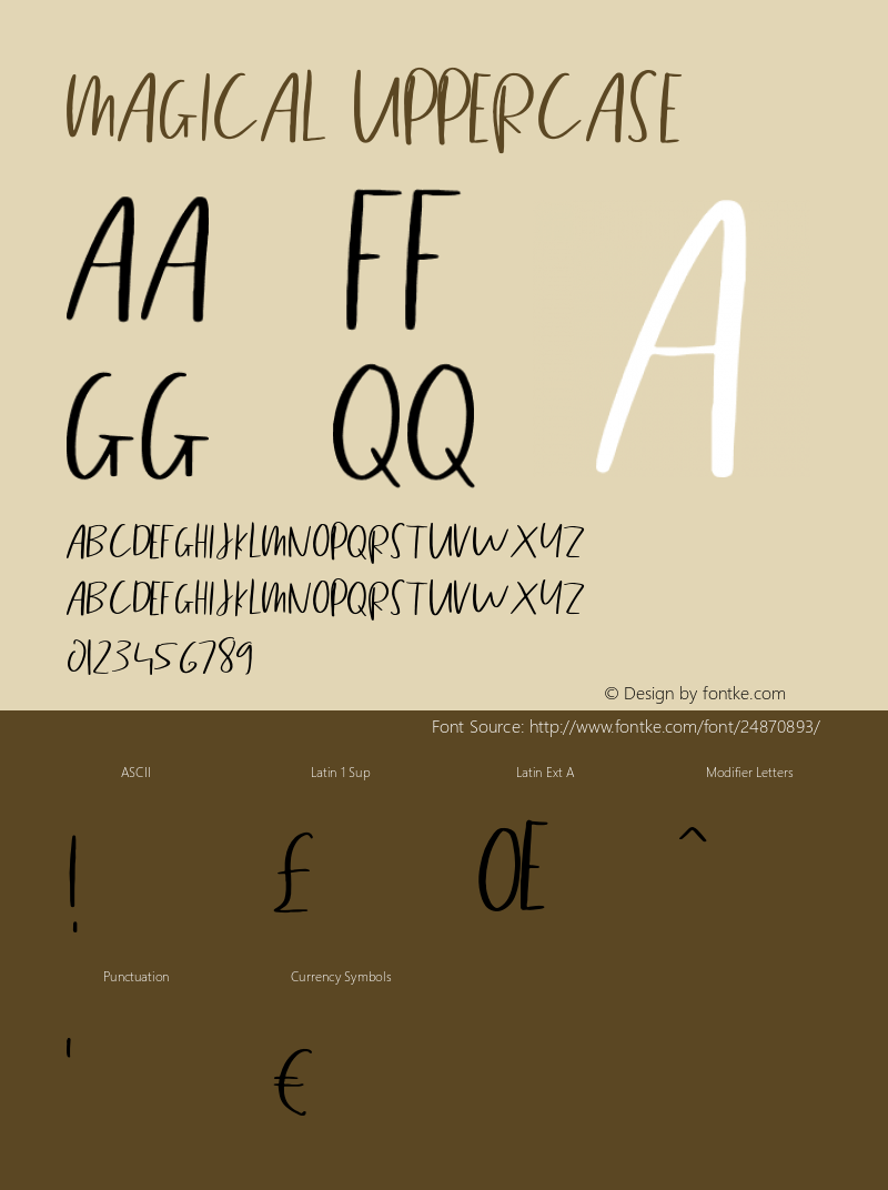 Magical Uppercase  Font Sample