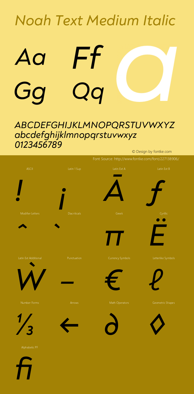 Noah Text Medium Italic Version 1.000;PS 001.000;hotconv 1.0.88;makeotf.lib2.5.64775图片样张