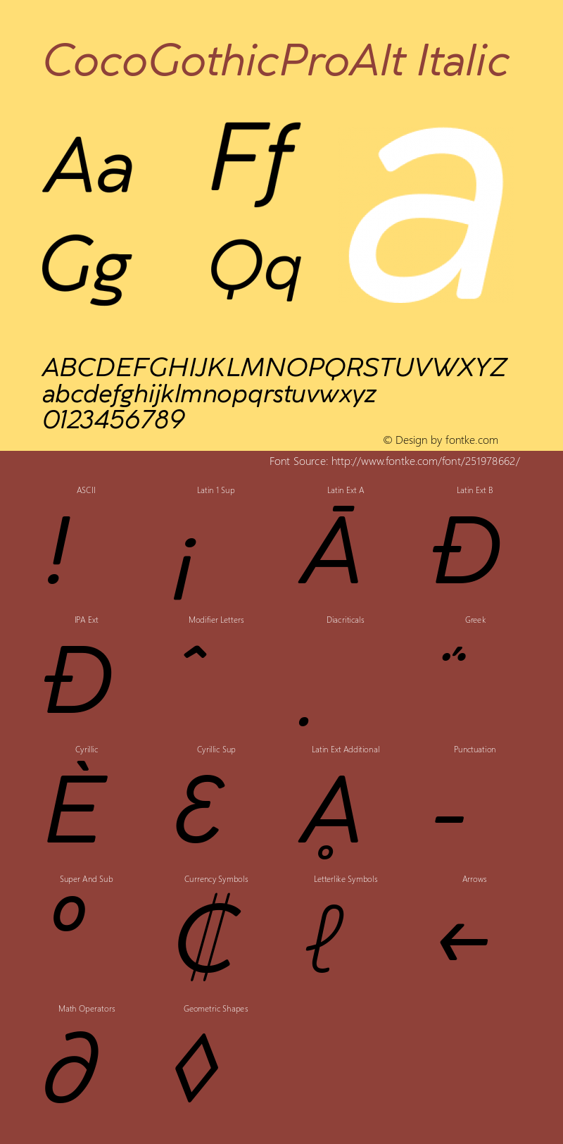 CocoGothicProAlt Italic Version 1.000图片样张