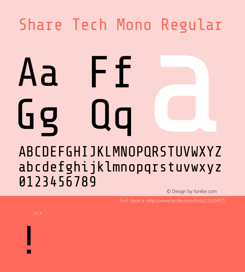 ShareTechMono Version 1.0 Font Sample