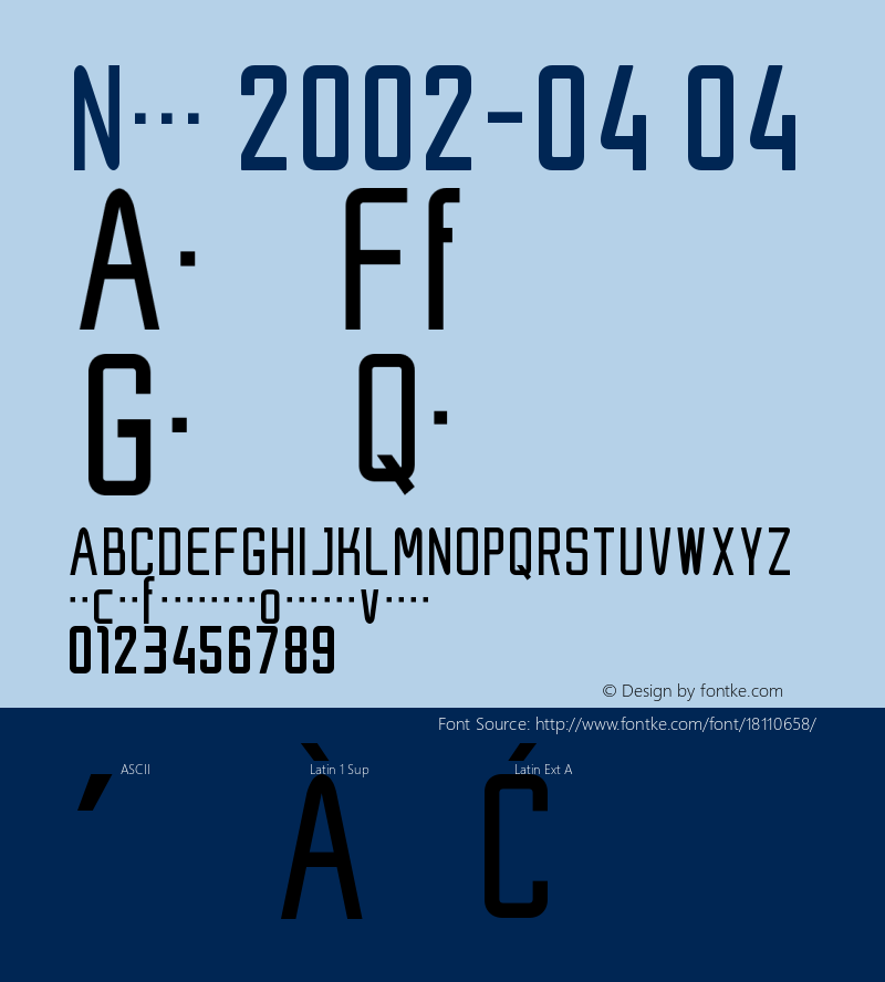 Nike 2002-04 04 Version 1.0 Font Sample