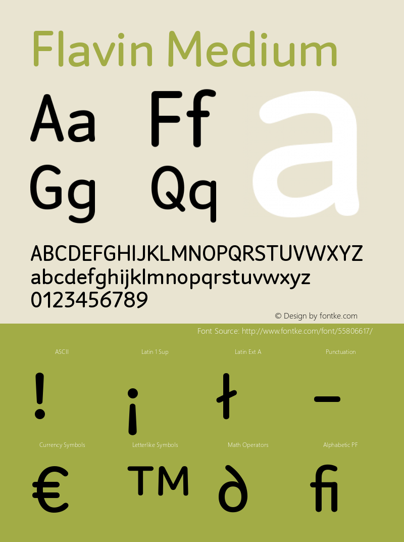 Flavin-Medium Version 1.0 Font Sample