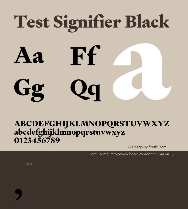 Test Signifier Black Version 1.004;hotconv 1.0.113;makeotfexe 2.5.65598 Font Sample