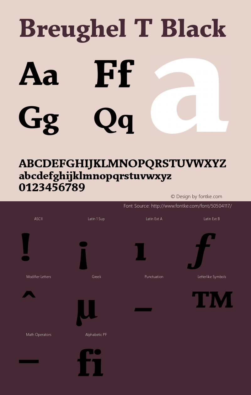 BreughelT-Blac 001.005 Font Sample