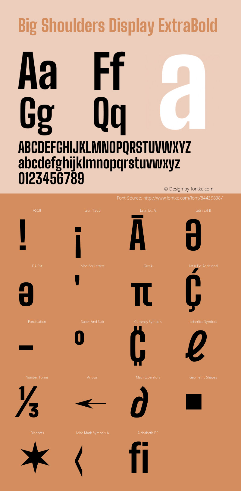 Big Shoulders Display ExtraBold Version 1.101 Font Sample