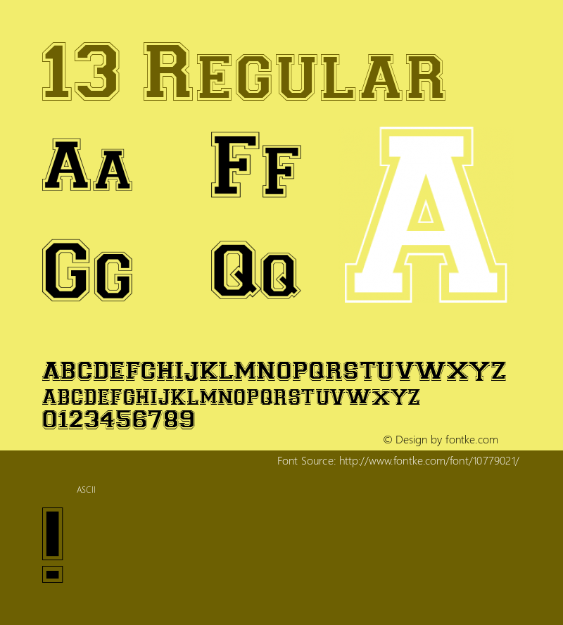13 Regular Unknown Font Sample