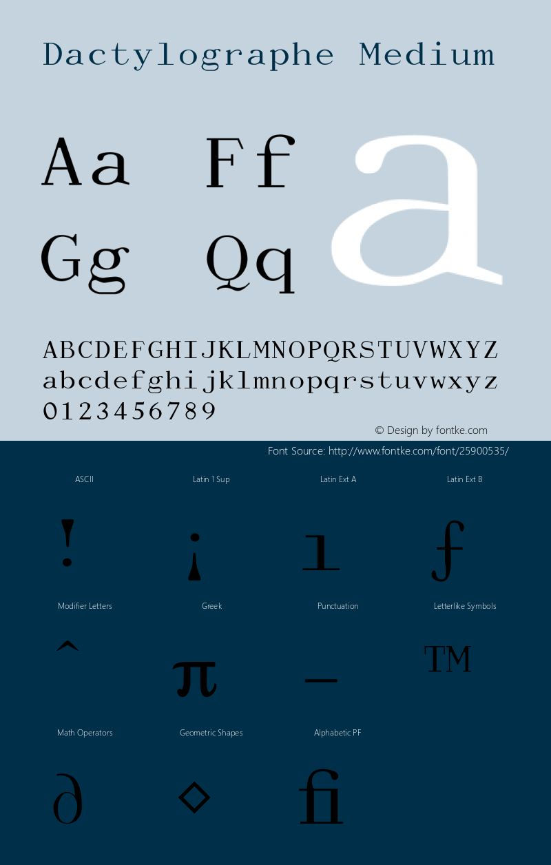 Dactylographe Version 001.000 Font Sample