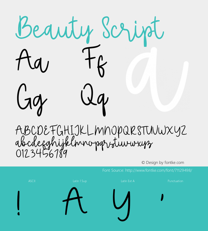 Beauty Script Version 1.006;Fontself Maker 3.5.1 Font Sample