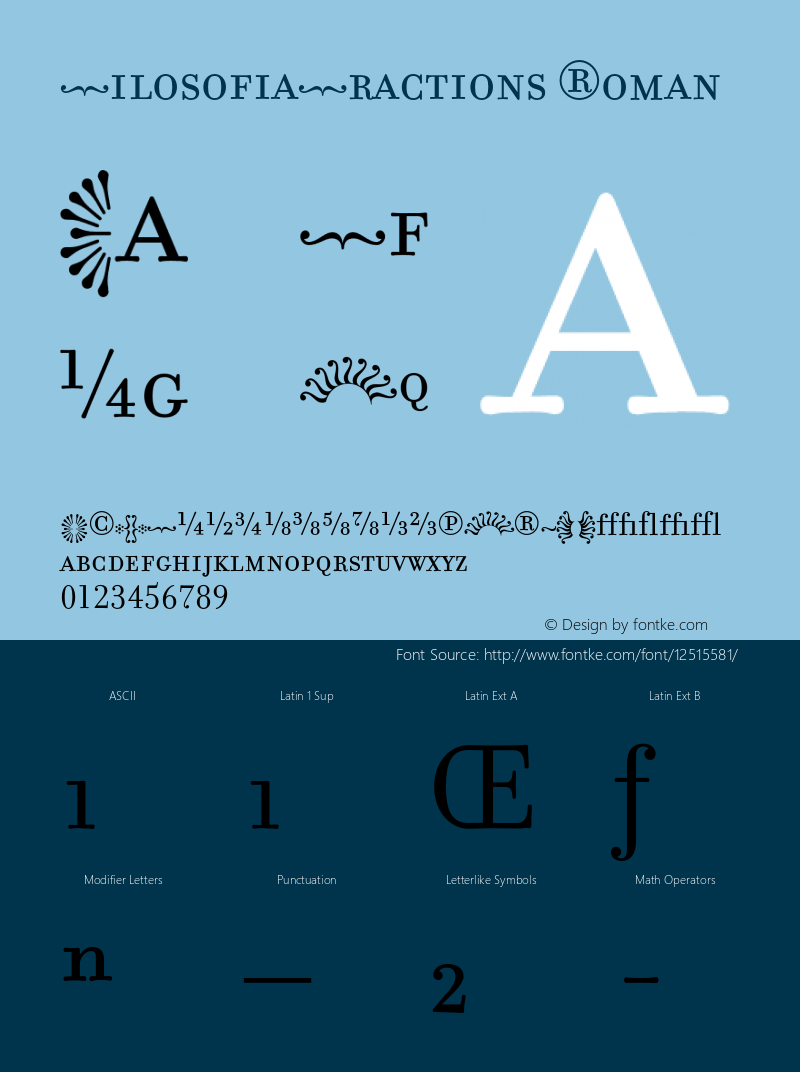 FilosofiaFractions Roman Version 1.00 Font Sample