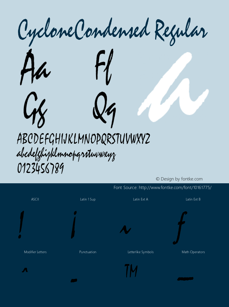 CycloneCondensed Regular Rev. 003.000 Font Sample