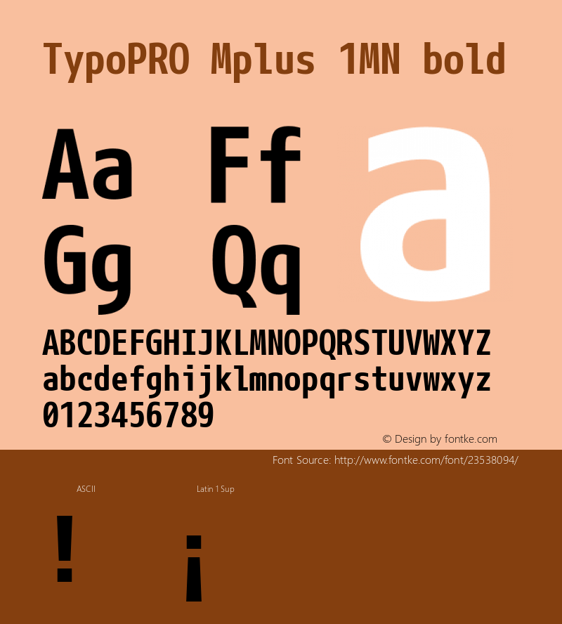 TypoPRO Mplus 1MN bold  Font Sample
