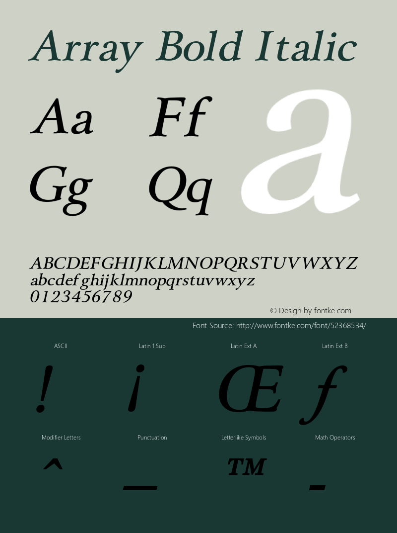 ArrayBoldItalic Altsys Fontographer 4.1 1/31/95 {DfLp-URBC-66E7-7FBL-FXFA} Font Sample