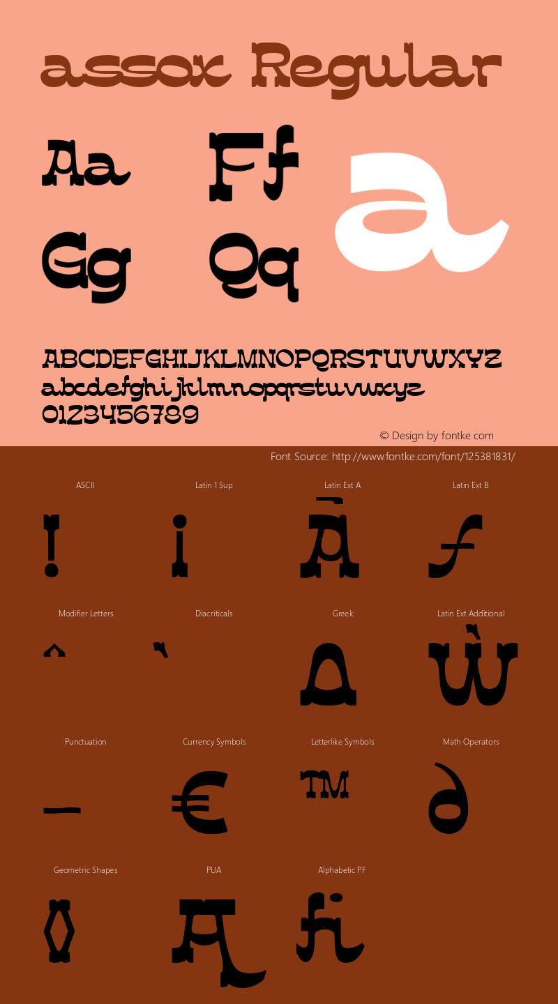 assox Regular Version 1.000 Font Sample