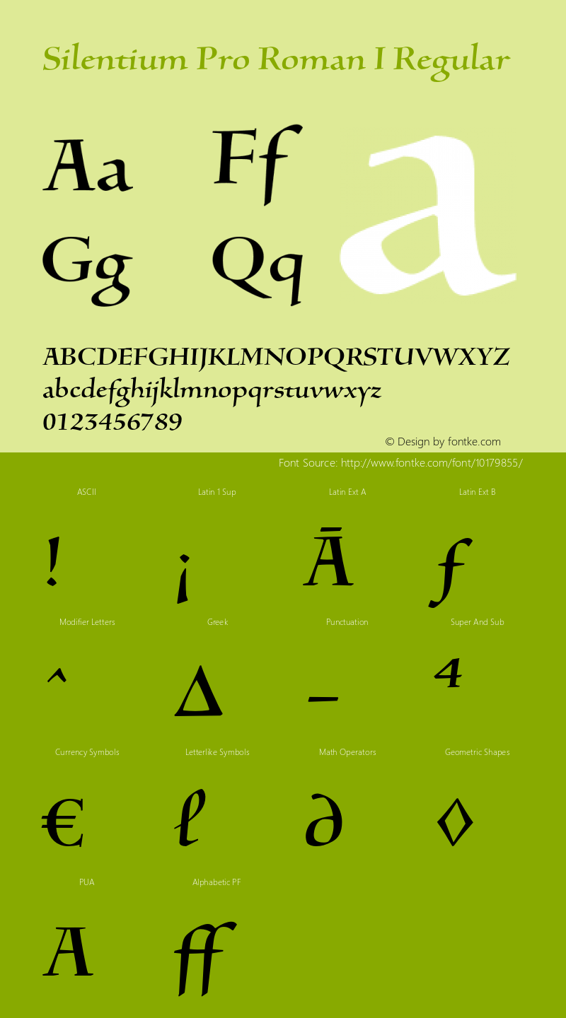 Silentium Pro Roman I Regular OTF 1.004;PS 001.000;Core 1.0.23;hotunix 1.27 Font Sample