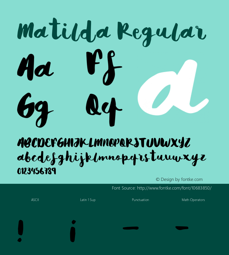 Matilda Regular 1.000 Font Sample