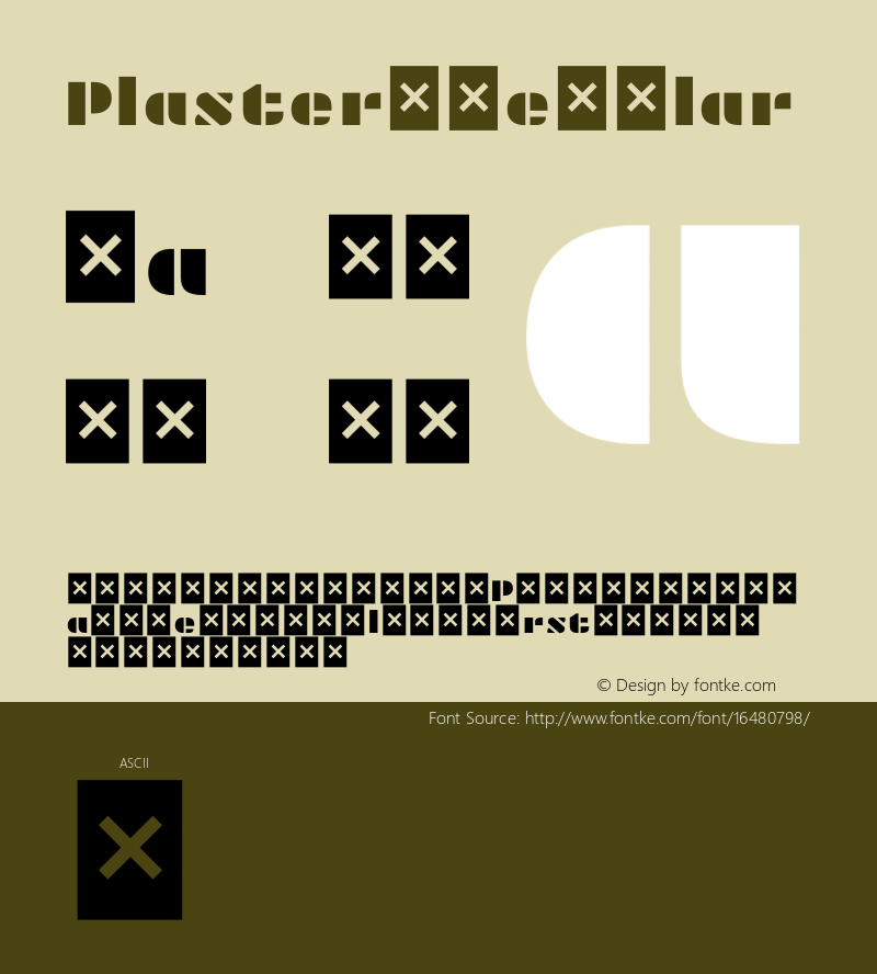 Plaster Regular Version 1.007 Font Sample