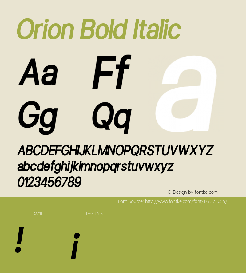 Orion Bold Italic Version 1.000图片样张