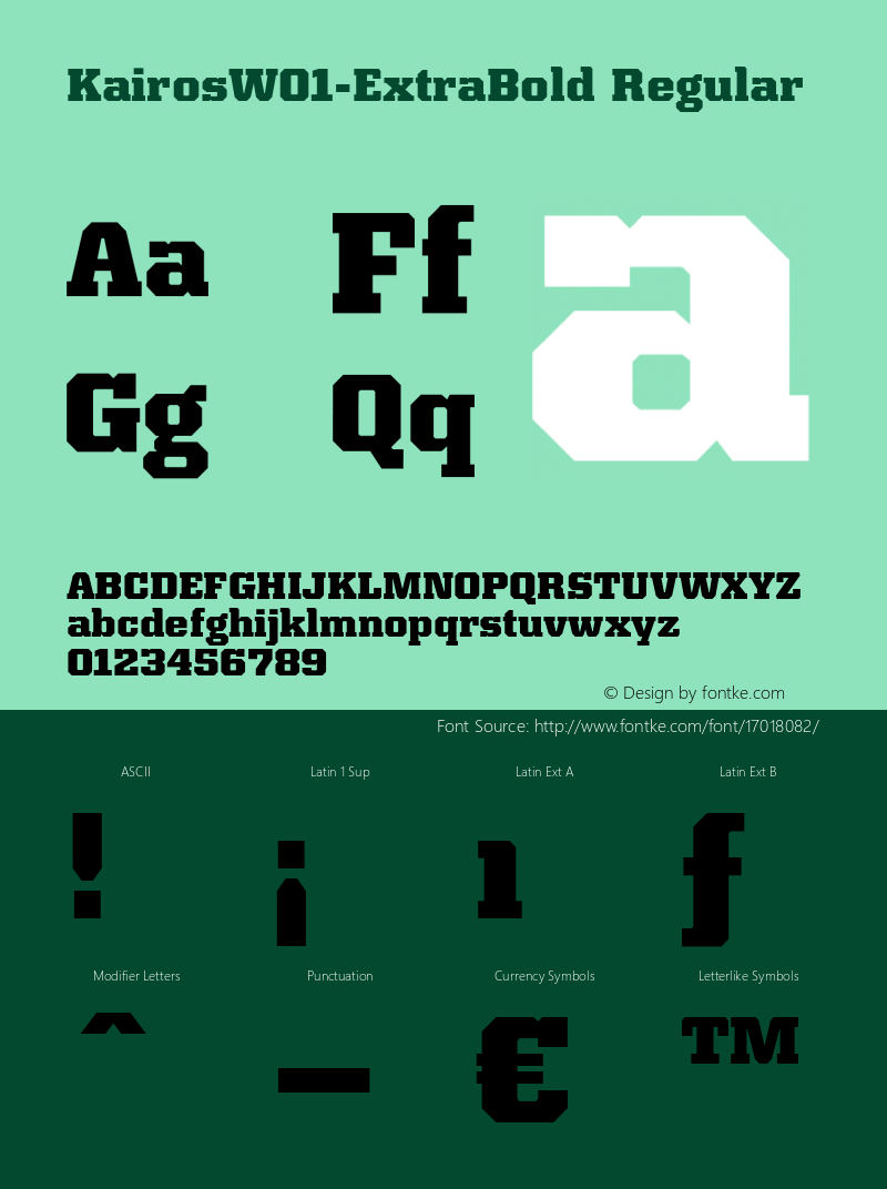 KairosW01-ExtraBold Regular Version 1.00 Font Sample