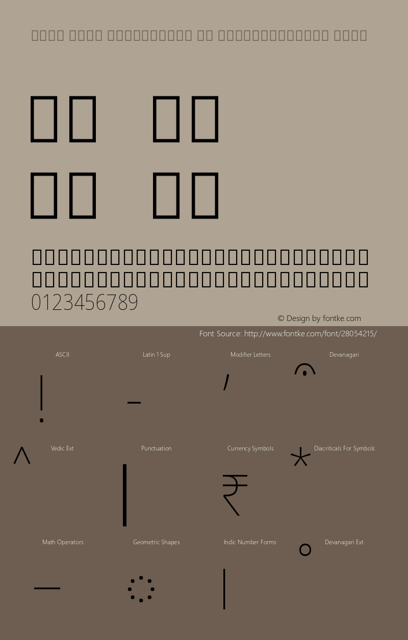 Noto Sans Devanagari UI SemiCondensed Thin Version 2.000 Font Sample