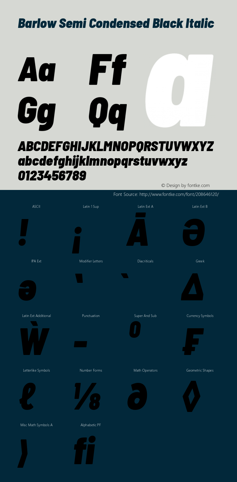 Barlow Semi Condensed Black Italic Version 1.422图片样张