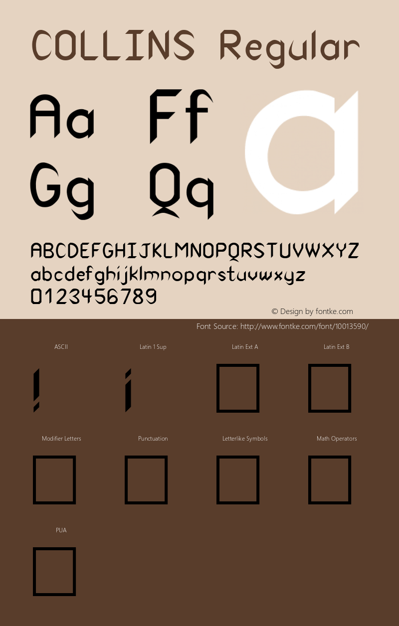 COLLINS Regular Altsys Fontographer 3.5  3/17/97 Font Sample