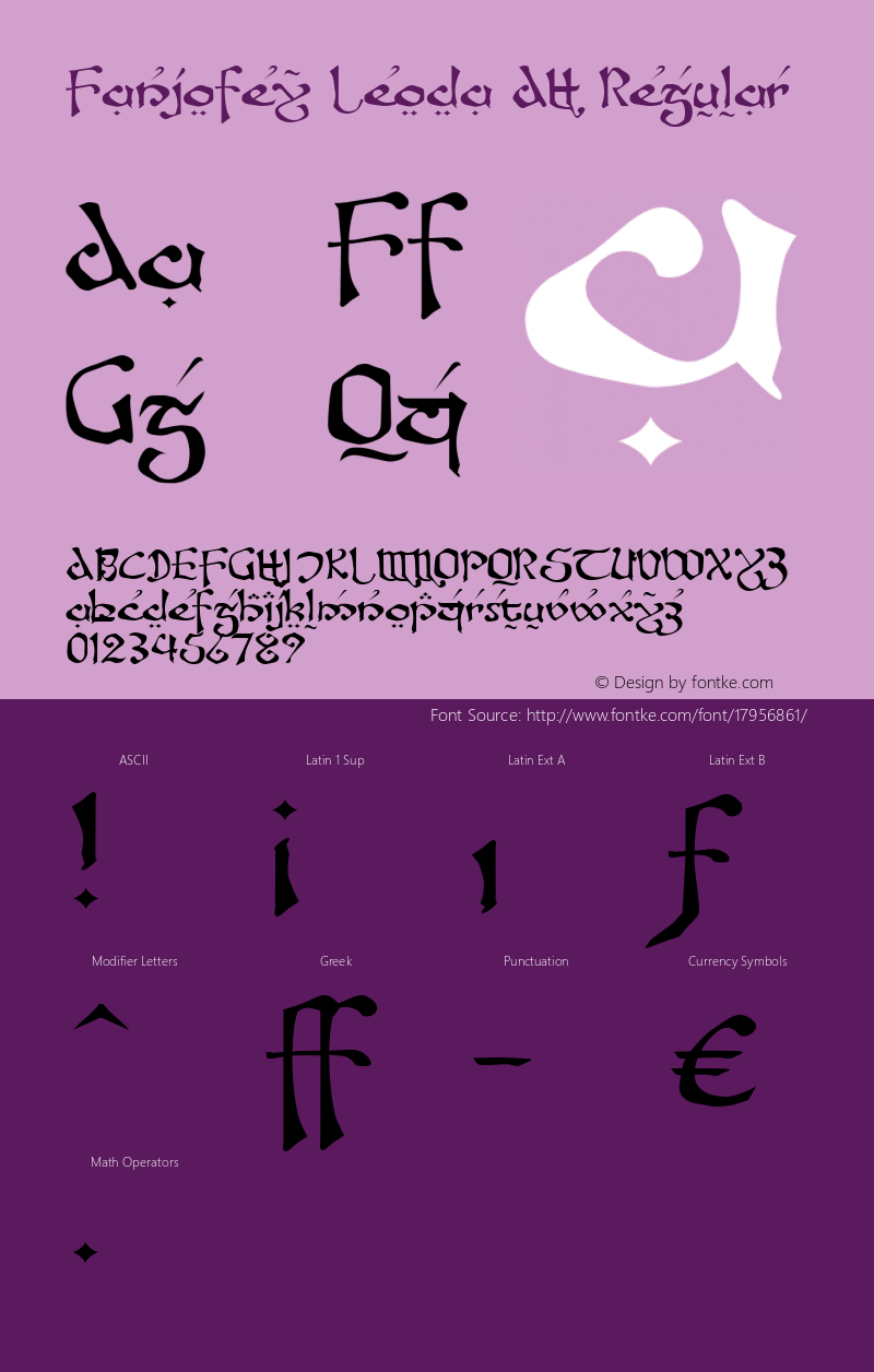 Fanjofey Leoda AH Regular 1.10 Font Sample