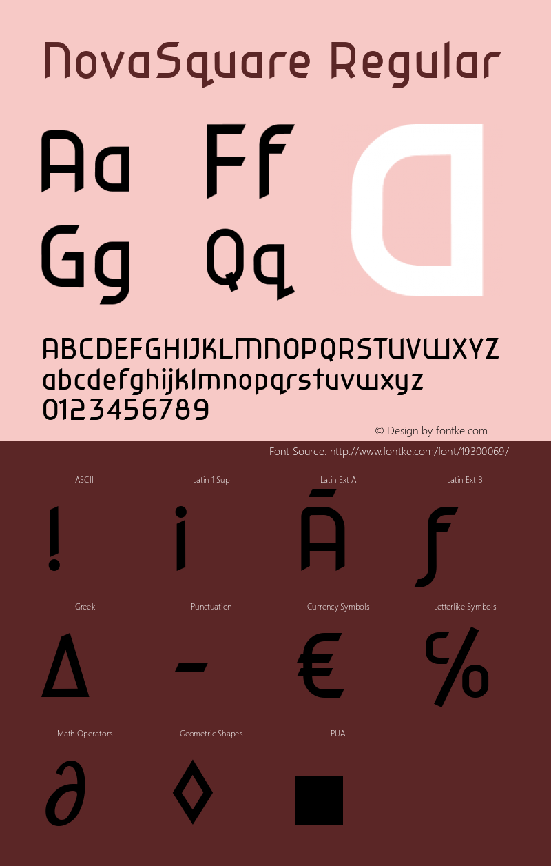 NovaSquare Regular Version 1.2 Font Sample