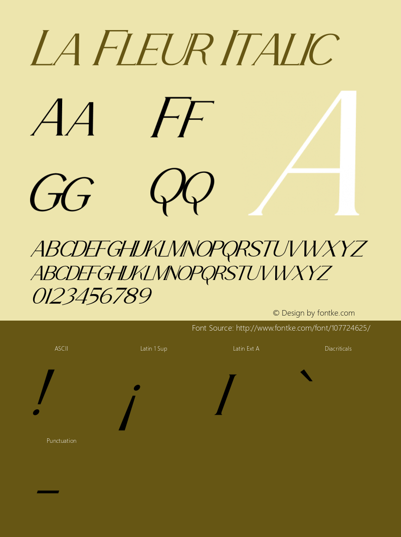 La Fleur Italic Version 1.00;November 3, 2020;FontCreator 12.0.0.2563 64-bit Font Sample