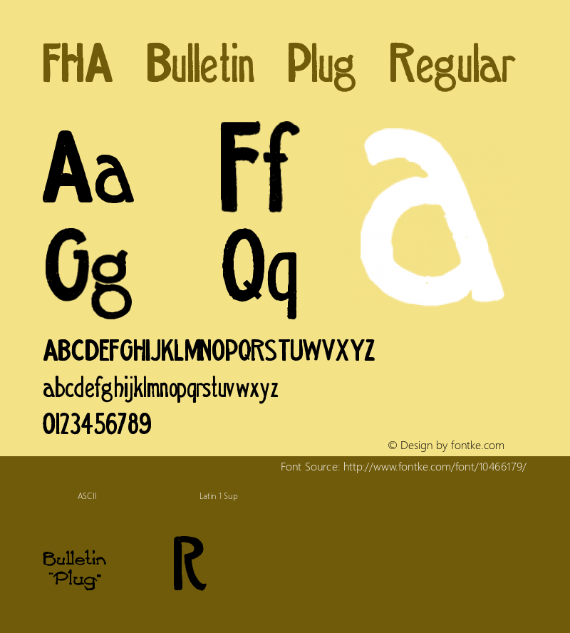 FHA Bulletin Plug Regular Version 2.00 September 29, 2010 Font Sample