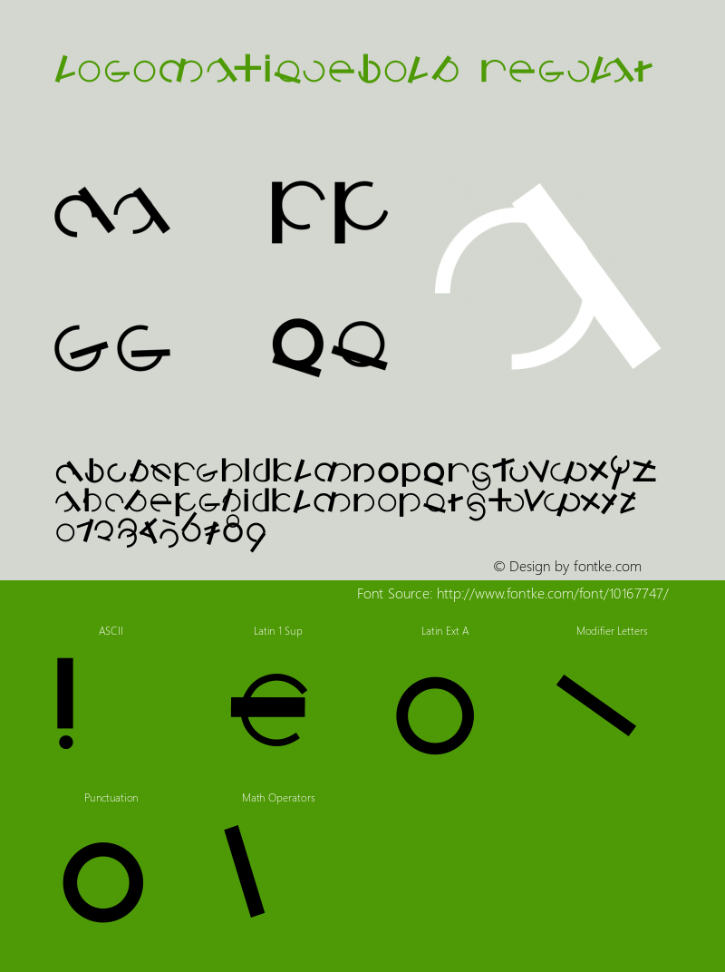 LogomatiqueBold Regular 1.0 2002-12-12 Font Sample