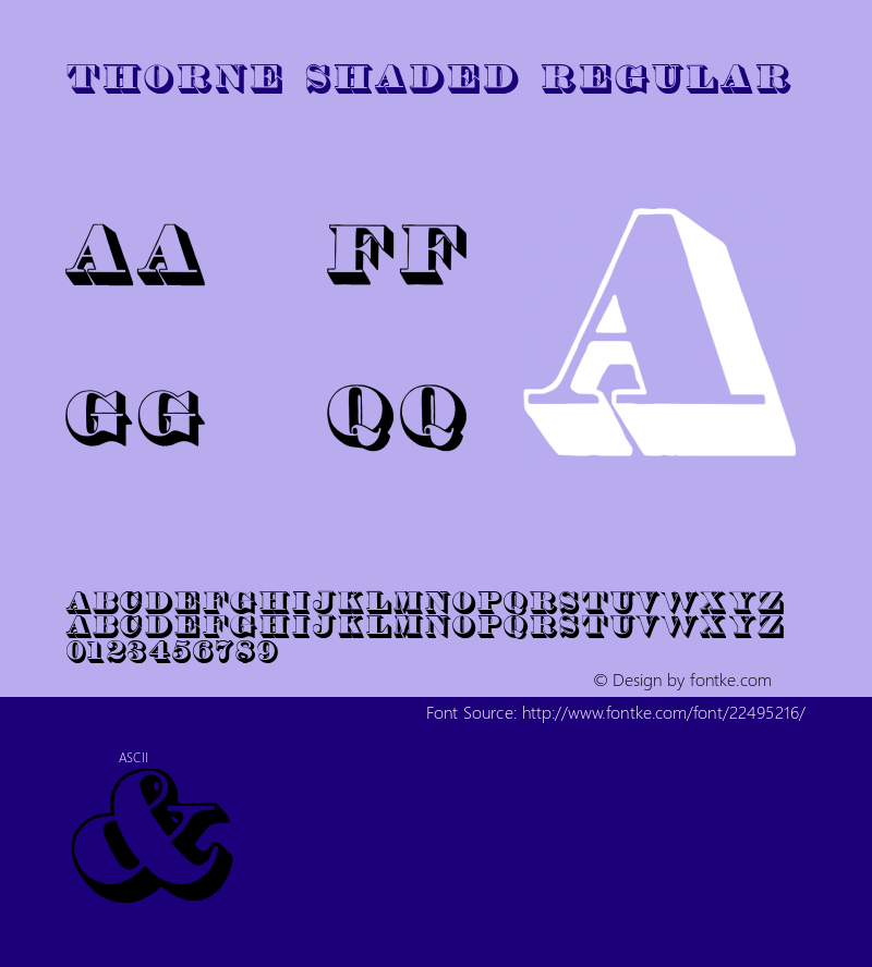 Thorne Shaded Version 1.0; 2002; initial release Font Sample