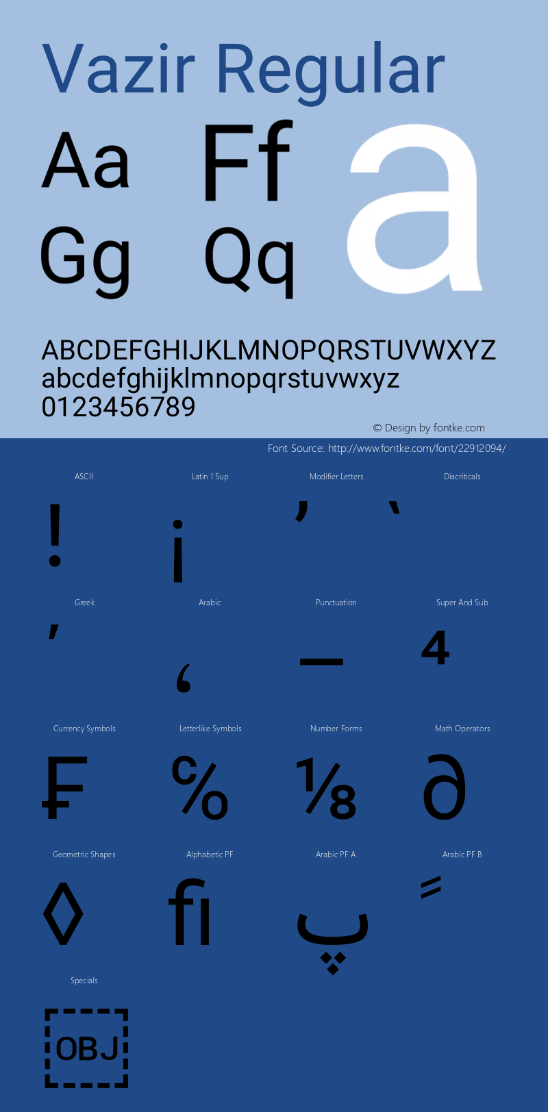 Vazir Version 12.0.0 Font Sample