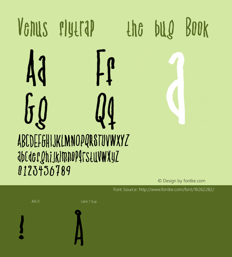 Venus flytrap   the bug Book Version 2 Font Sample