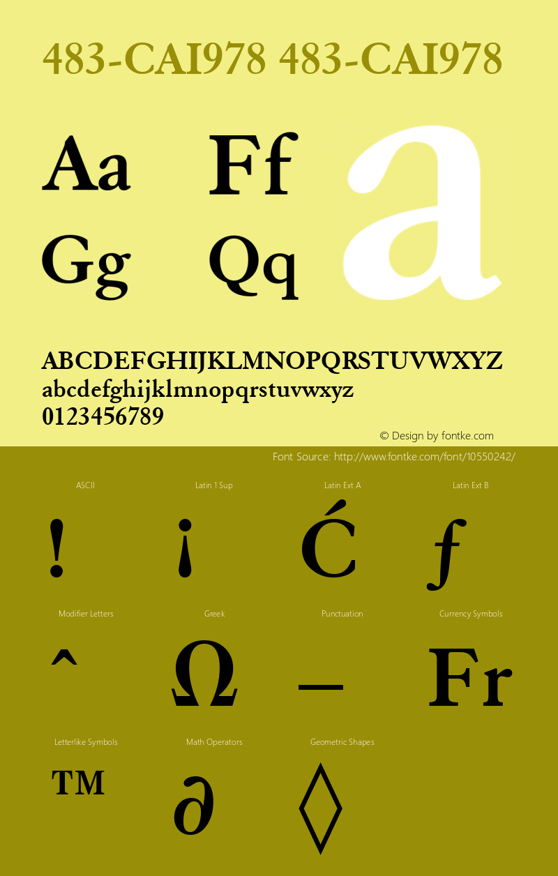 483-CAI978 483-CAI978 Version 3.0 Font Sample