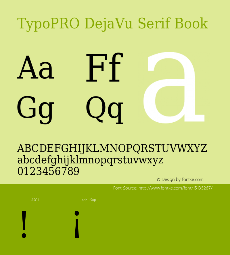 TypoPRO DejaVu Serif Book Version 2.34 Font Sample