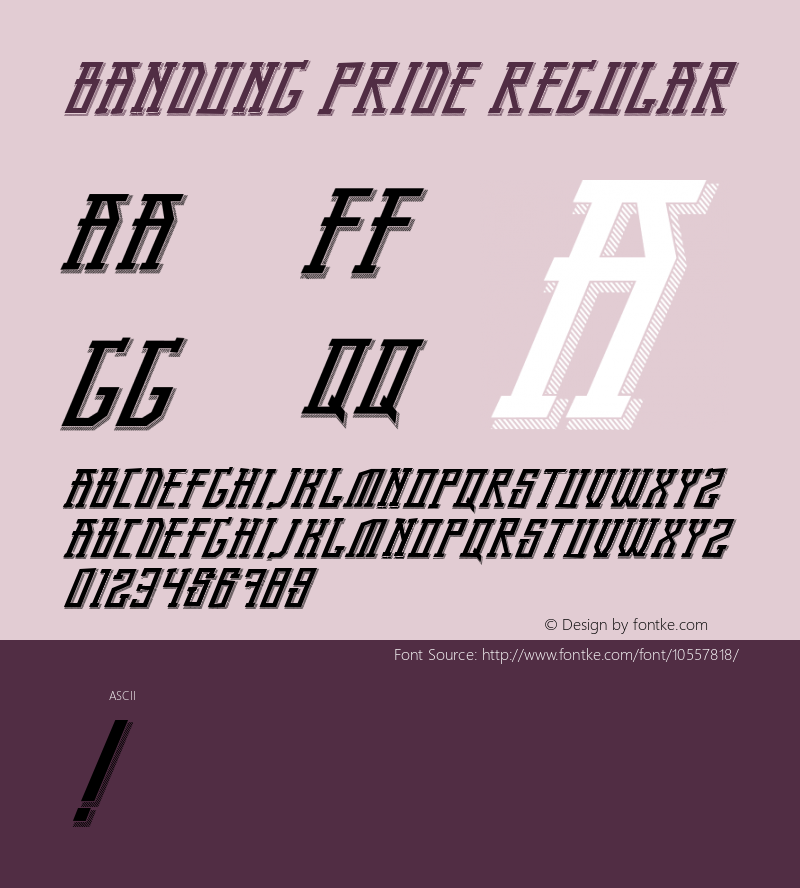 Bandung Pride Regular Version 1.000 Font Sample