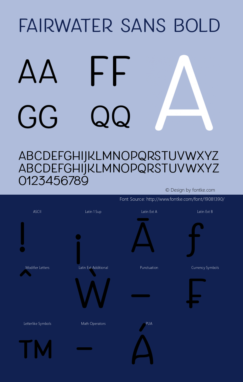 Fairwater Sans Bold Version 1.0 Font Sample