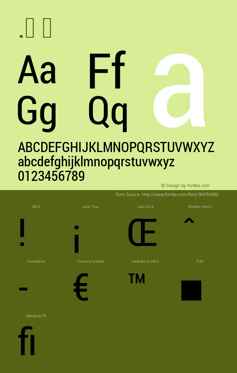 .  Version 1.100141; 2013 Font Sample