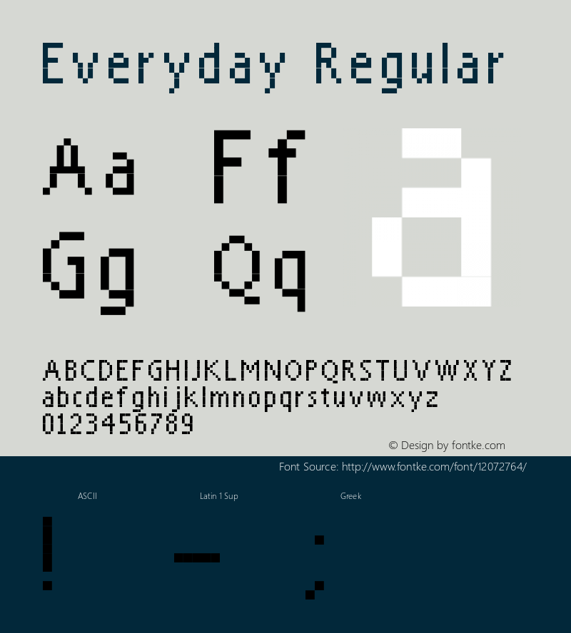 Everyday Regular Version 1.00, January 17, 2006 Font Sample