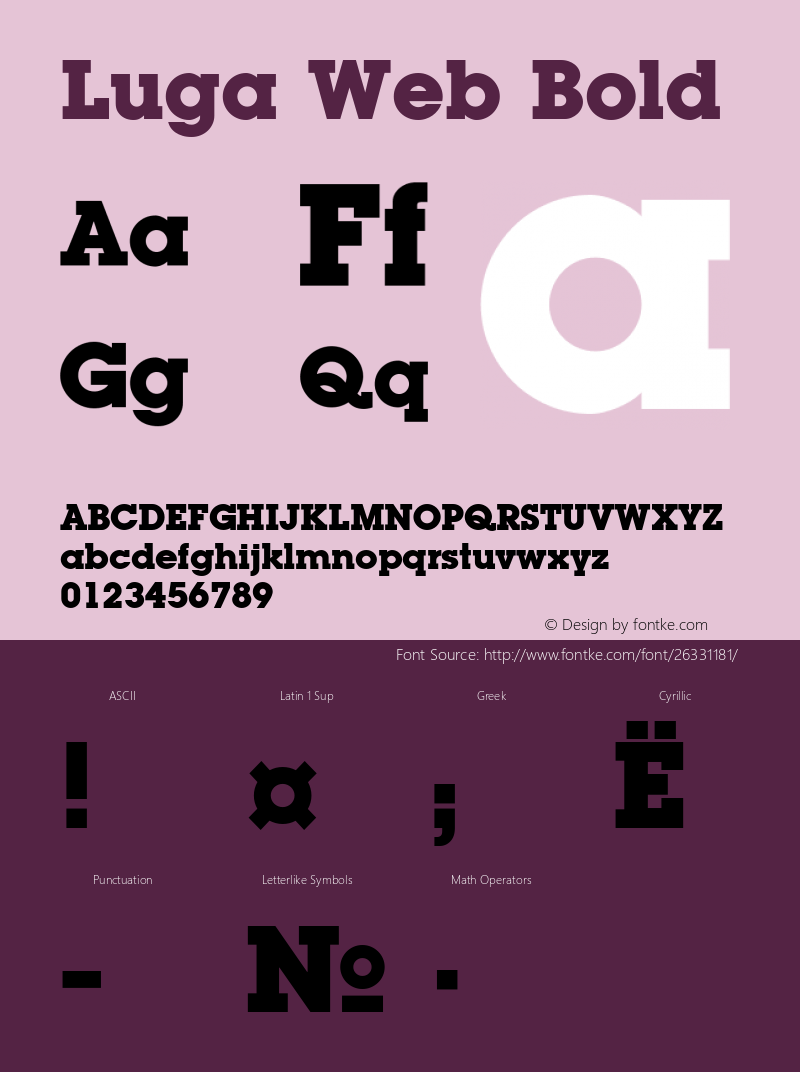 Luga Web Bold Version 001.001W Font Sample