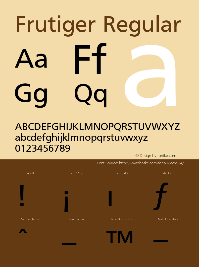 Frutiger Regular 001.000 Font Sample