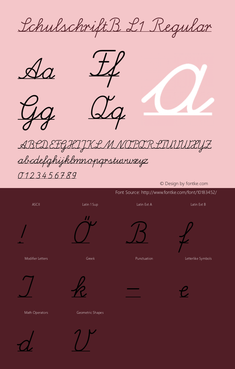 SchulschriftB L1 Regular 001.000 Font Sample