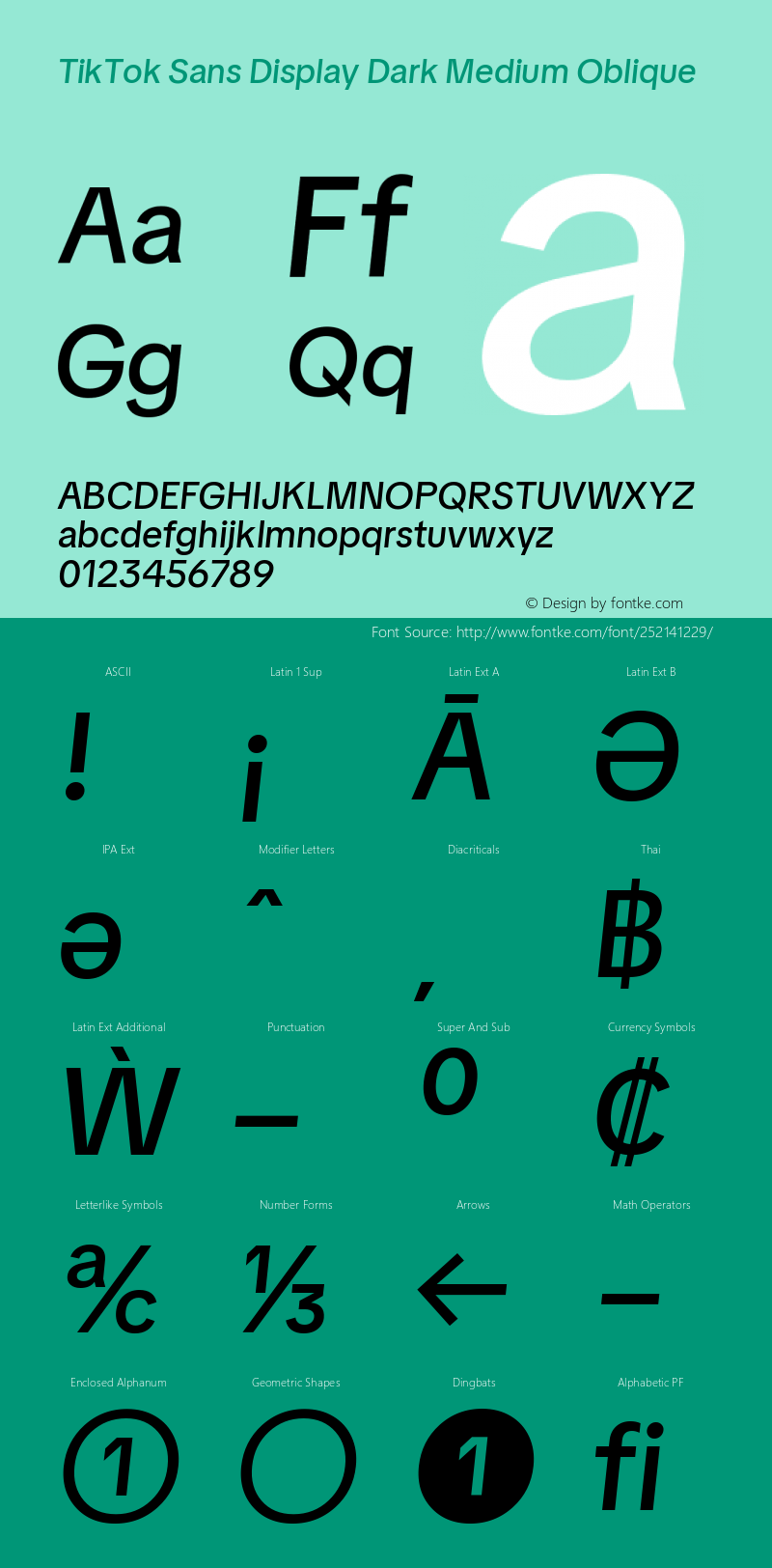 TikTok Sans Display Dark Medium Oblique Version 3.010;Glyphs 3.1.2 (3151)图片样张